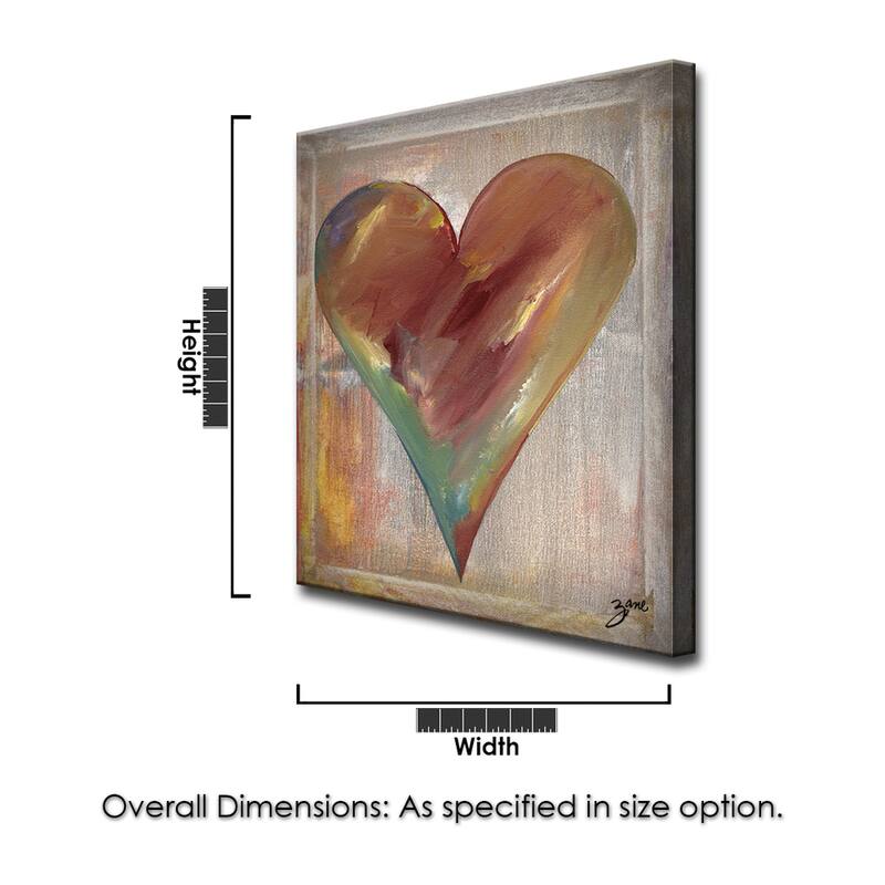 'Carter' Heartwork Wrapped Canvas Wall Art