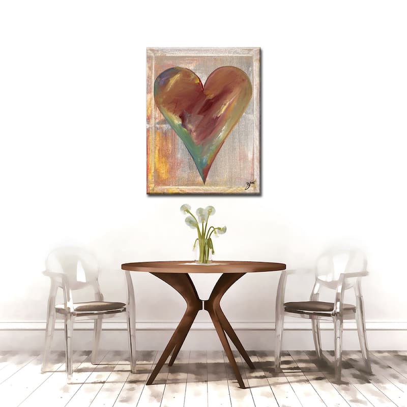 'Carter' Heartwork Wrapped Canvas Wall Art