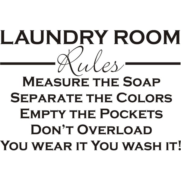 Design On Style Laundry Room Rules Quote Vinyl Wall Art Lettering Decor Mural