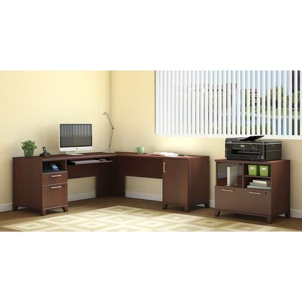 Shop Bush Furniture Achieve L Shaped Desk With Printer Stand File Cabinet Overstock 10837364