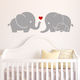 preview thumbnail 1 of 3, Elephant Family Wall Decal with Red Heart