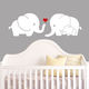 preview thumbnail 2 of 3, Elephant Family Wall Decal with Red Heart