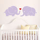 preview thumbnail 5 of 3, Elephant Family Wall Decal with Red Heart