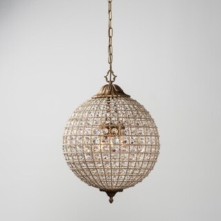 Kimberly Crystal 3-Light 18-Inch Medium Globe Chandelier by Kosas Home (3 Bulb Chandelier) - Chandeliers For Bedrooms by Overstock.com