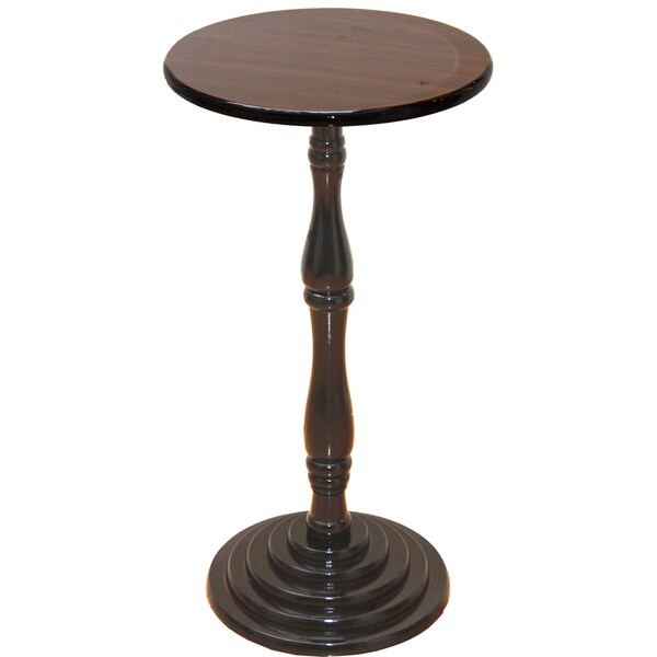 Espresso Round Pedestal Accent Side End Table - Free Shipping Today