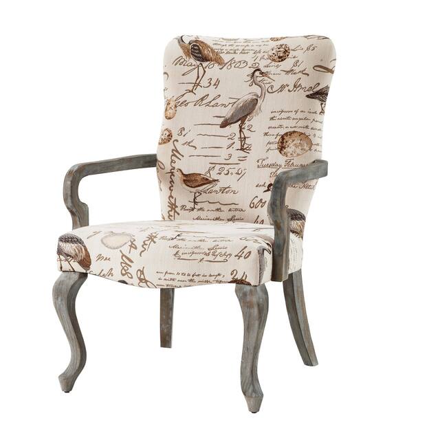 Madison Park Joni Ivory Multi Goose Neck Arm Chair
