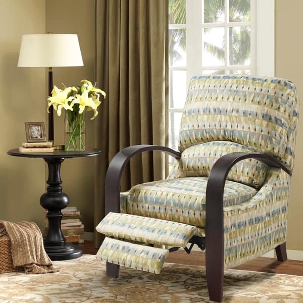 Madison Park Brydon Blue/Green Bent Arm Push Back Recliner Bed Bath & Beyond 10837829