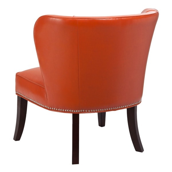 orange armless accent chair