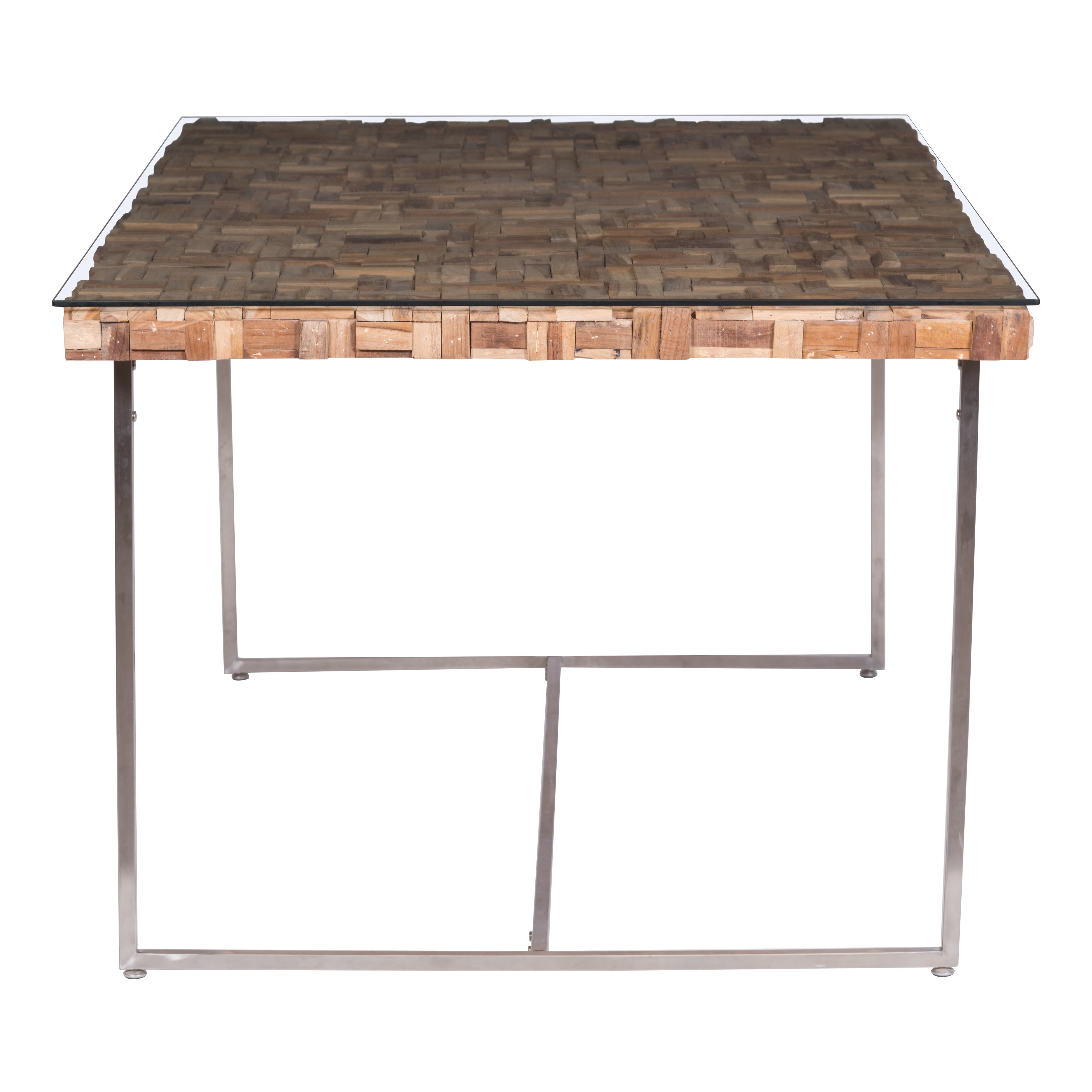 Shop Carbon Loft Braddock Wood And Glass Top Chrome Dining Table