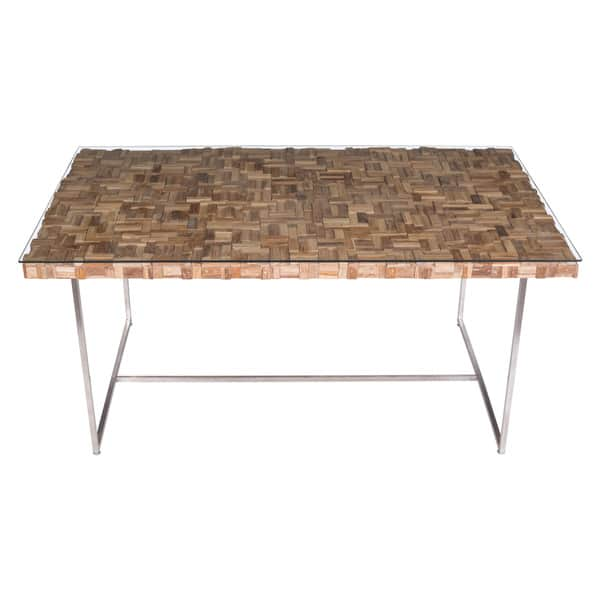 Shop Carbon Loft Braddock Wood And Glass Top Chrome Dining Table