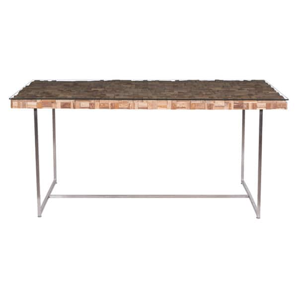 Shop Carbon Loft Braddock Wood And Glass Top Chrome Dining Table