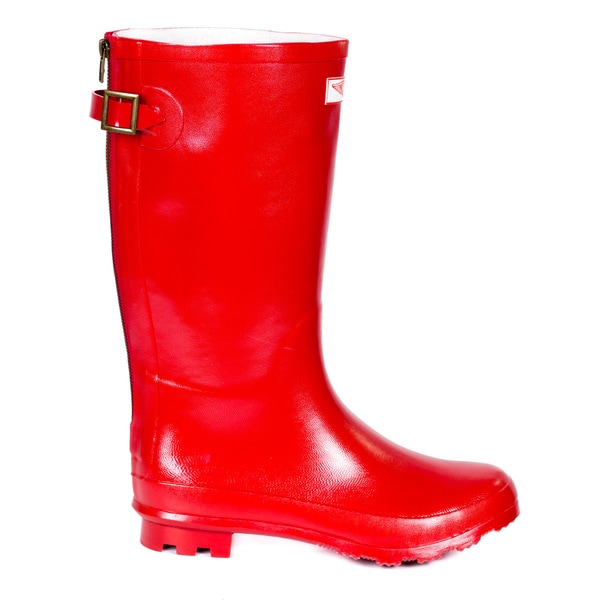 ladies red rain boots