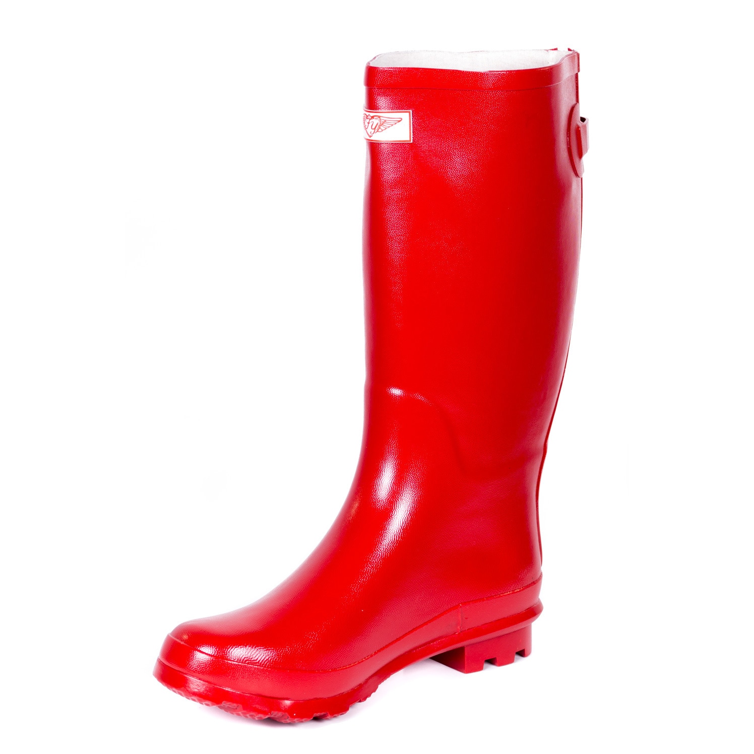 ladies red rain boots