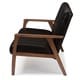 preview thumbnail 7 of 6, Baxton Studio Nikko Mid-century Modern Scandinavian Style Black Faux Leather Wooden 3-Seater Sofa