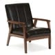 preview thumbnail 1 of 4, Mid-Century Black Faux Leather Chair Black