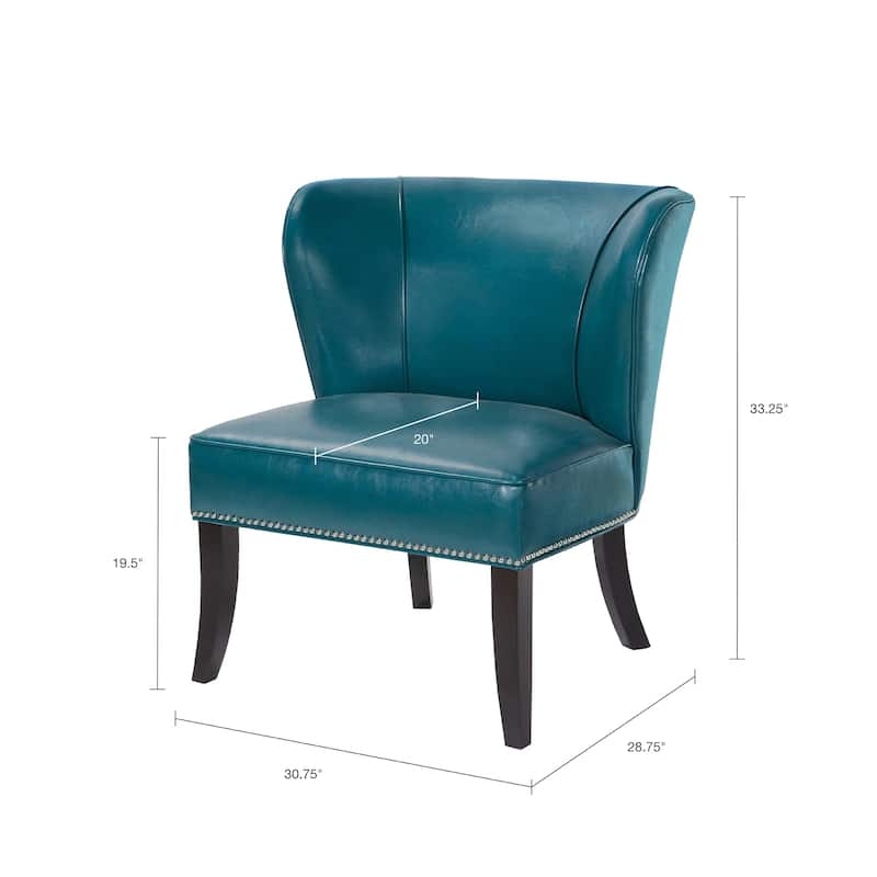 Madison Park Sheldon Blue Concave Back Armless Chair