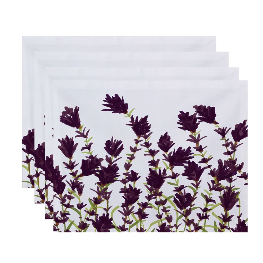 Lavender Floral Print 18x14-inch Placemat