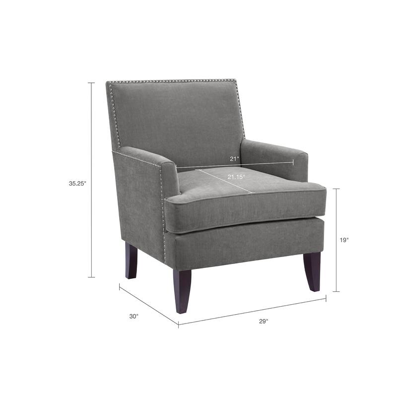 Madison Park Charlie Grey Track Arm Club Chair