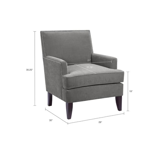 Madison Park Charlie Grey Track Arm Club Chair - Overstock - 10838238