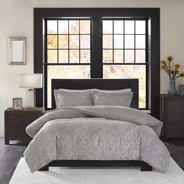 Grey Bedroom Sets Shop Madison Park Syracuse Grey  Ultra Plush Comforter  Set  