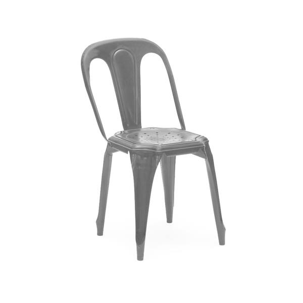 Meubles Vintage Stackable Matte Black Steel Dining Chair Set Of 4 Overstock 10838385