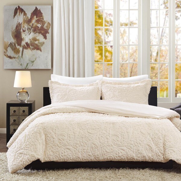 Madison Park Albany Ultra Plush Ivory Comforter Set