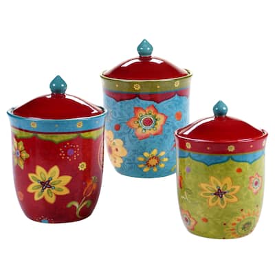 Certified International Tunisian Sunset Canisters (Set of 3)