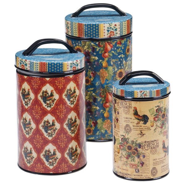 Certified International French Country 3 Piece Canister Set Overstock