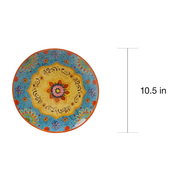 Certified International Tunisian Sunset 10.5 inch Dinner Plates Set of 4