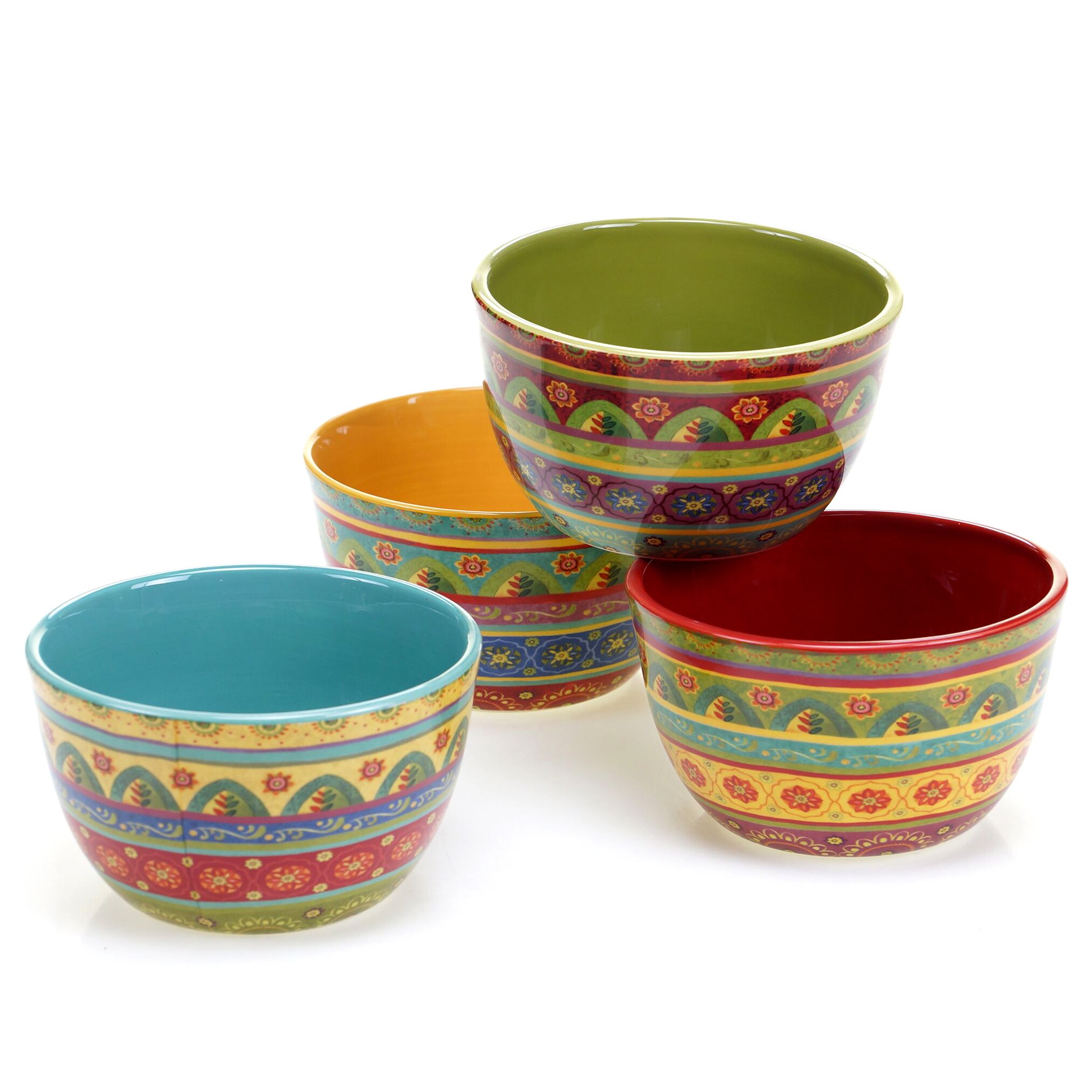 Signature Housewares Translucent Microwavable Storage Bowls with Lids,  5-Inch, Multicolor, Set of 5