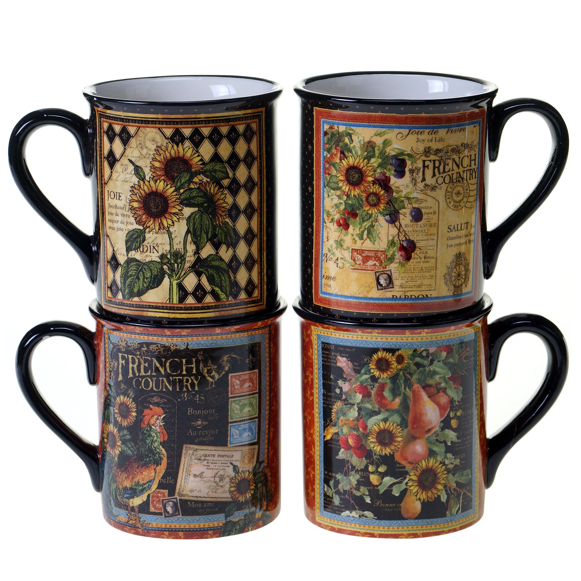 Certified International French Country 16-ounce Mugs (Set of
