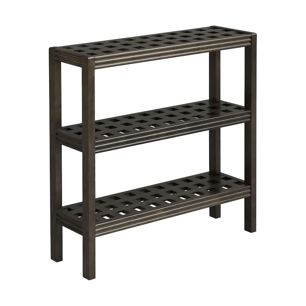 NewRidge Home Solid Wood Beaumont 3-shelf Console/ Shoe Rack, Espresso