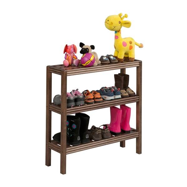 Shop Black Friday Deals On Newridge Home Solid Wood Beaumont 3 Shelf Console Shoe Rack Antique Chestnut Multi Overstock 10839862