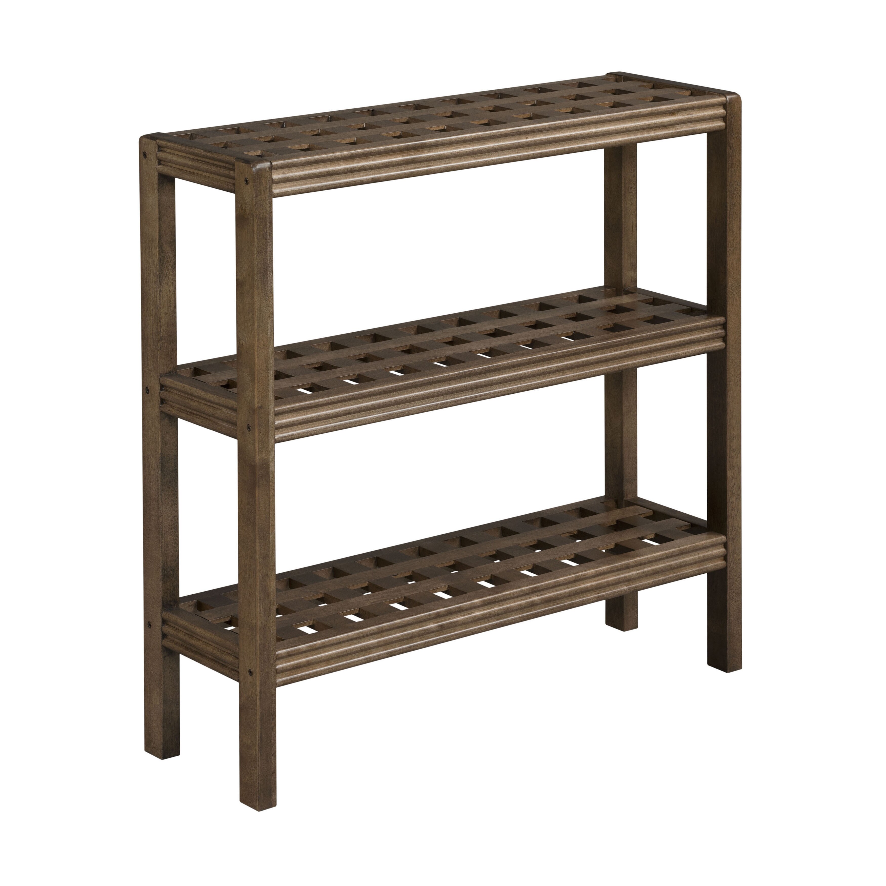 Shop Black Friday Deals On Newridge Home Solid Wood Beaumont 3 Shelf Console Shoe Rack Antique Chestnut Multi Overstock 10839862