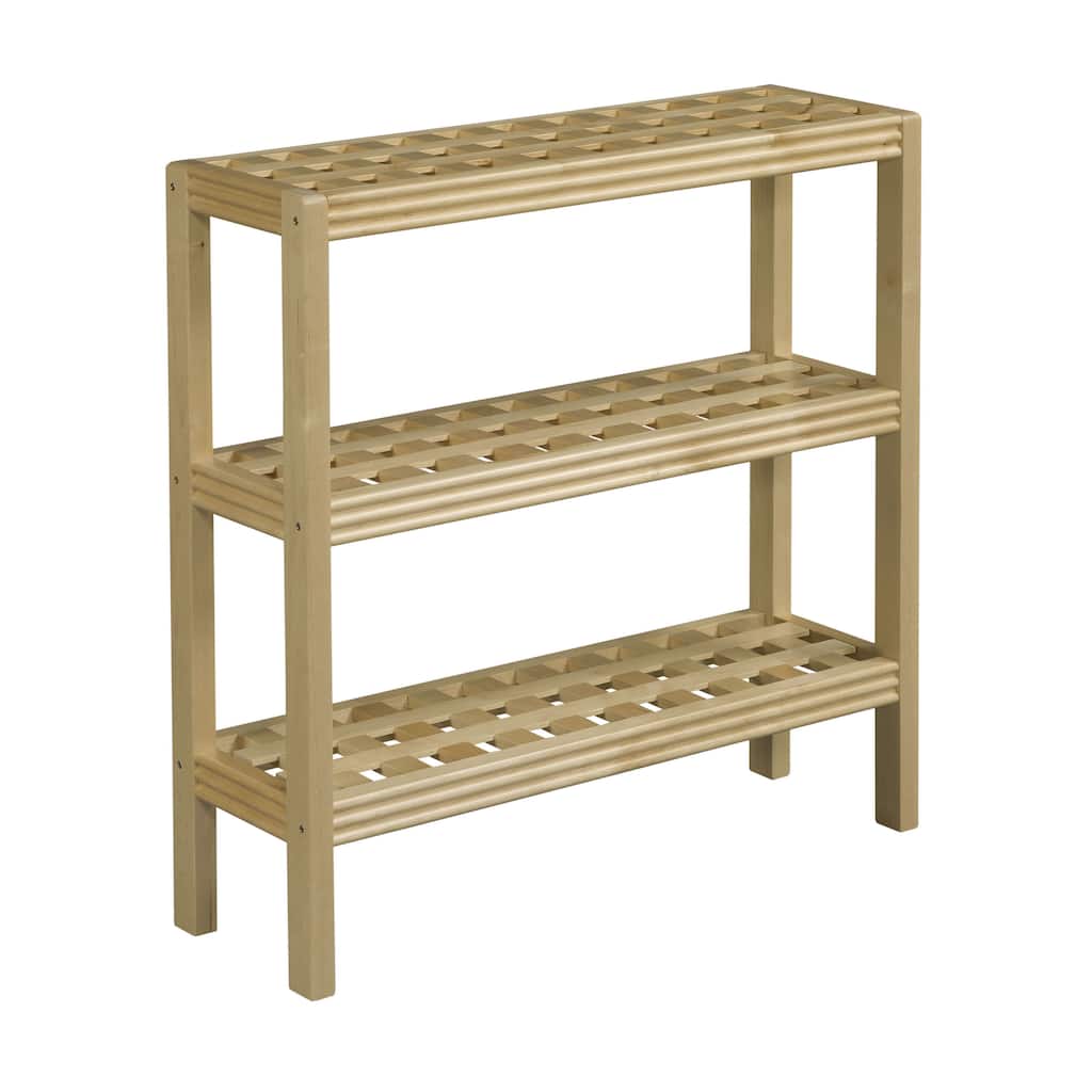 NewRidge Home Solid Wood Beaumont 3-shelf Console/ Shoe Rack, Blonde - Multi