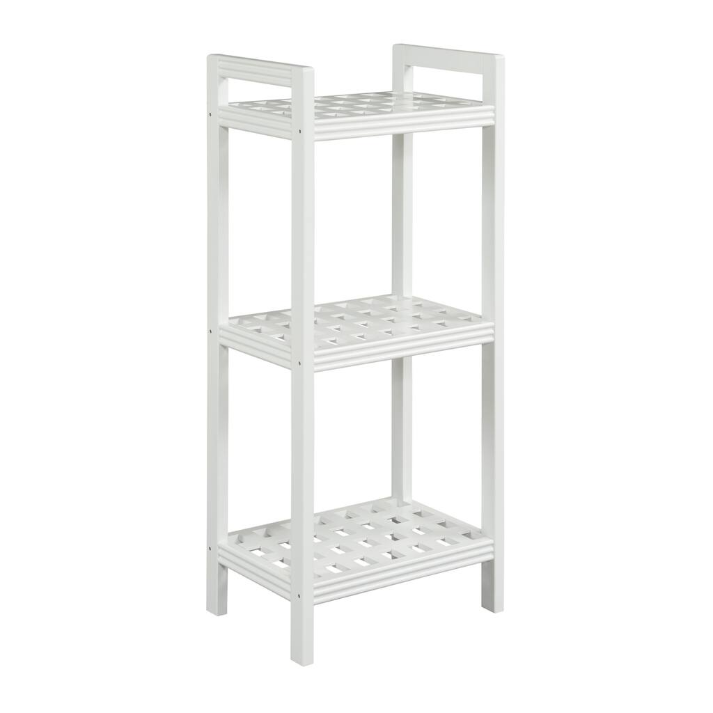 NewRidge Home Solid Wood Beaumont Shelf Tower, White