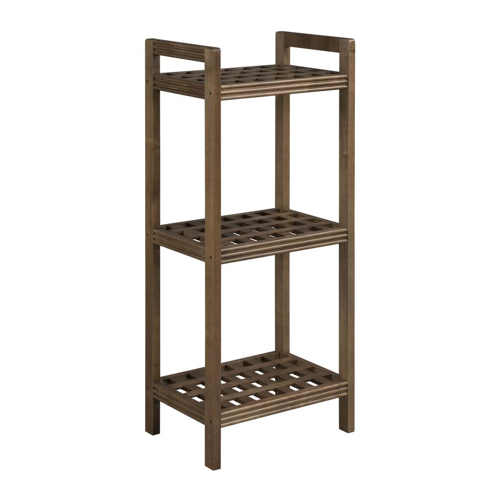 NewRidge Home Solid Wood Beaumont Shelf Tower, Bookcase. Antique Chestnut Finish. - Multi