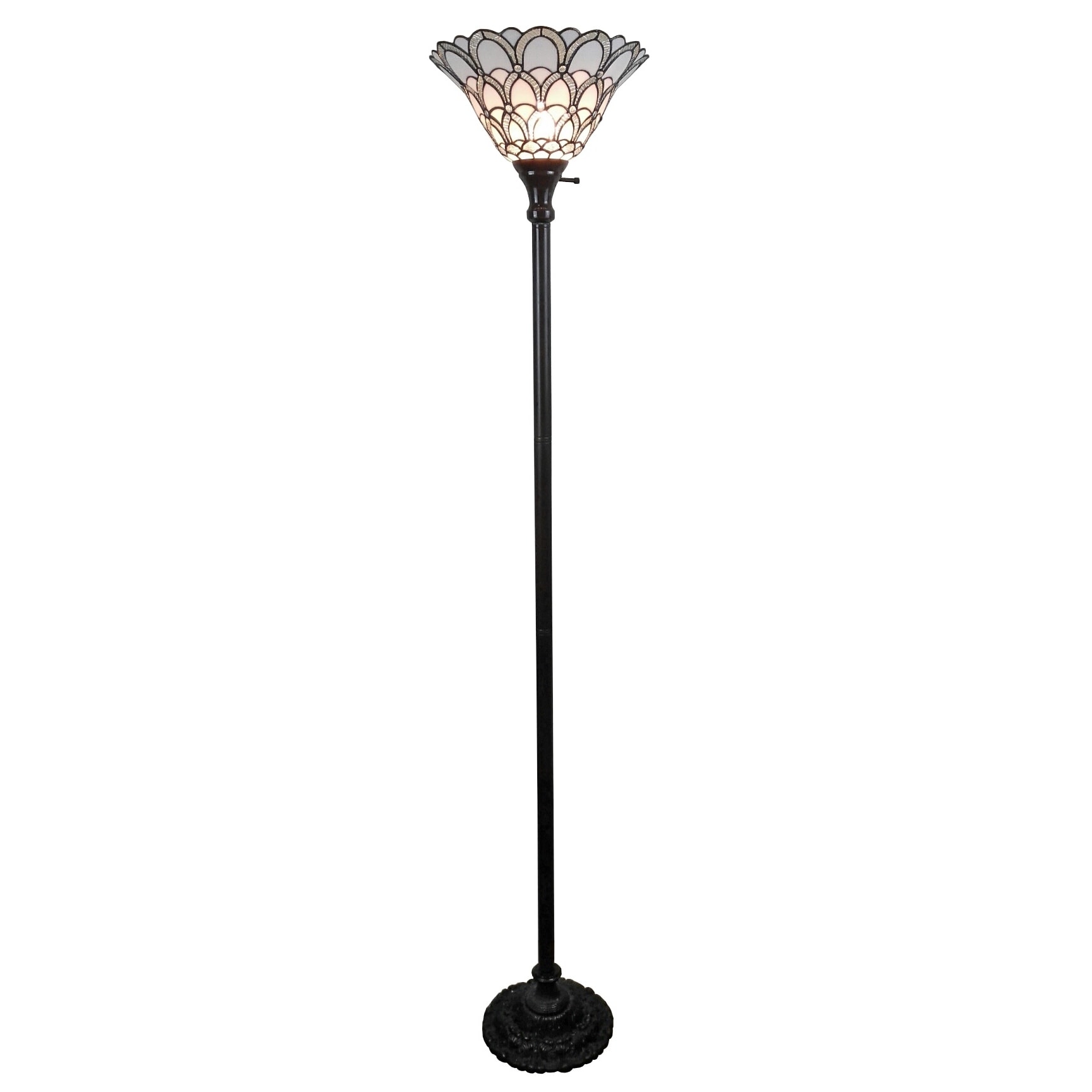 Amora Lighting Tiffany Style Jewel 72 Inch Floor Torchiere Amora Lighting Tiffany Style Jewel