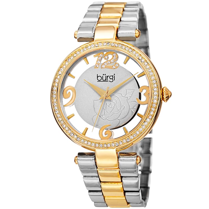 Burgi Women's Japanese Quartz Swarovski Crystal Bracelet Watch