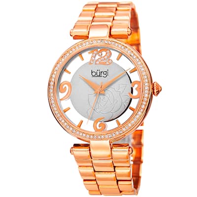 Burgi Women's Japanese Quartz Swarovski Crystal Bracelet Watch