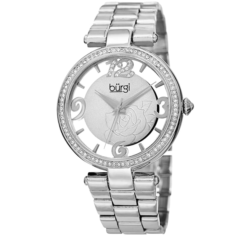 Burgi Women's Japanese Quartz Swarovski Crystal Bracelet Watch
