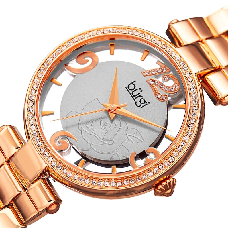 Burgi Women's Japanese Quartz Swarovski Crystal Bracelet Watch