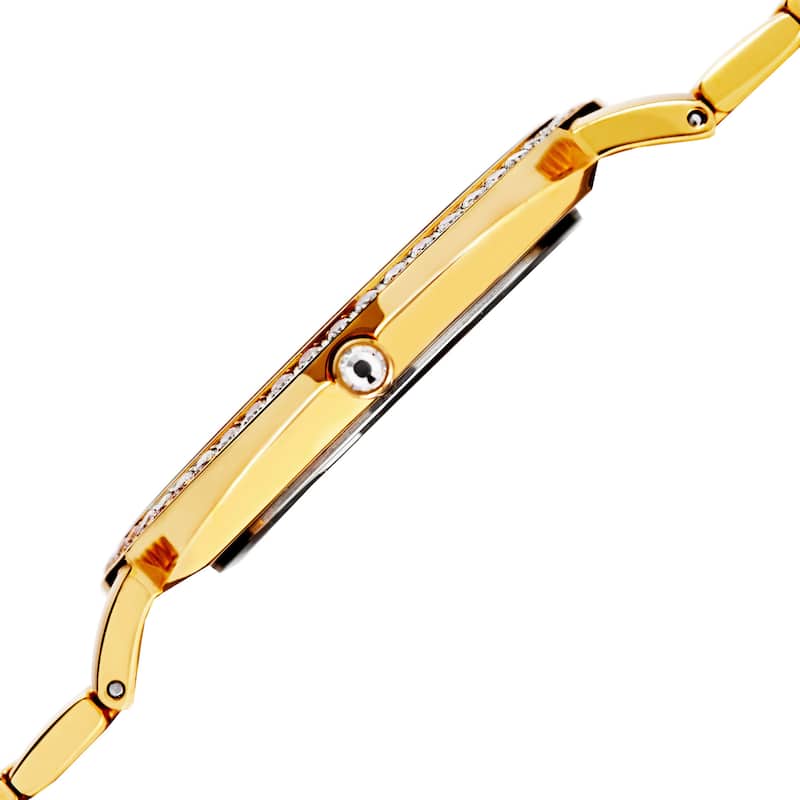 Akribos XXIV Men's Quartz Diamond Dial Stainless Steel Gold-Tone Bracelet Watch - GOLD