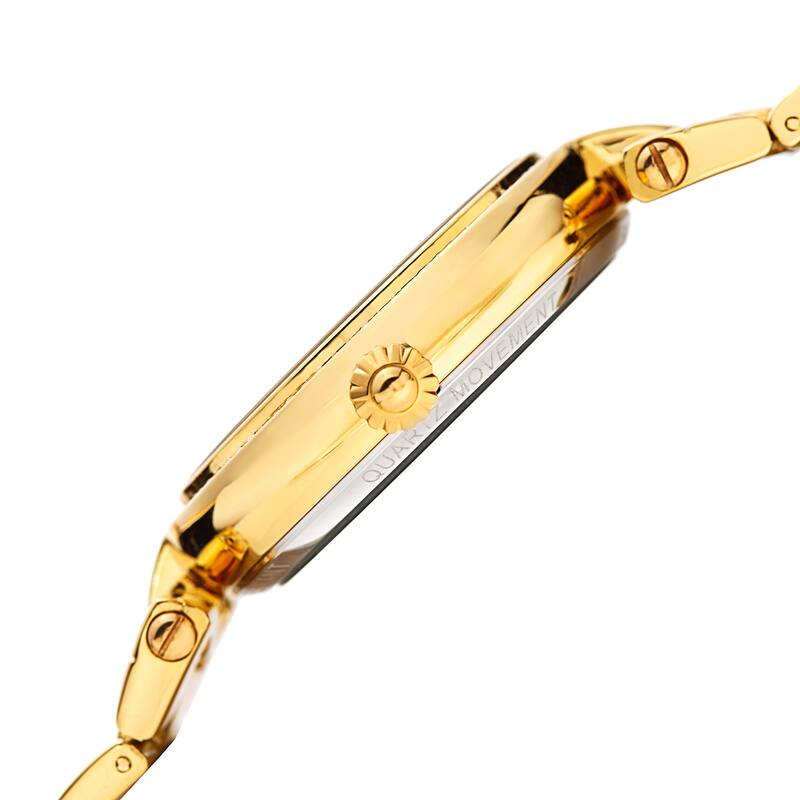 Burgi Women's Quartz Swarovski Crystal Gold-Tone Bracelet Watch - Gold