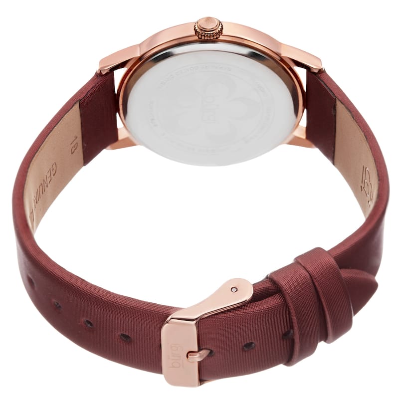 Burgi Women's Swiss Quartz Floral Swarovski Crystal Strap Watch - Gold