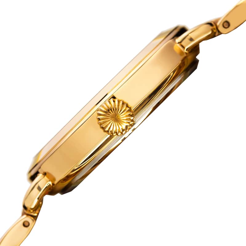 Burgi Women's Quartz Second Indicator Stainless Steel Gold-Tone Bracelet Watch - Gold