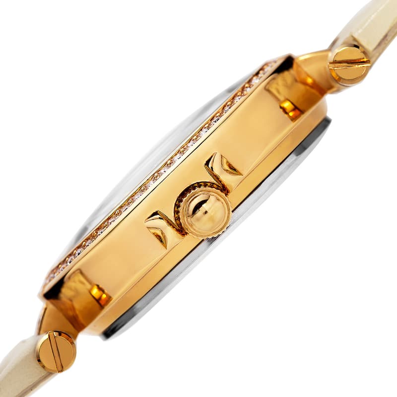 Burgi Women's Swarovski Crystals Quartz Quilted-Design Leather Strap Watch