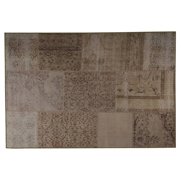 Handmade Printed Konya Sand Vintage Print Rug (India) - 4' x 6'. Opens flyout.