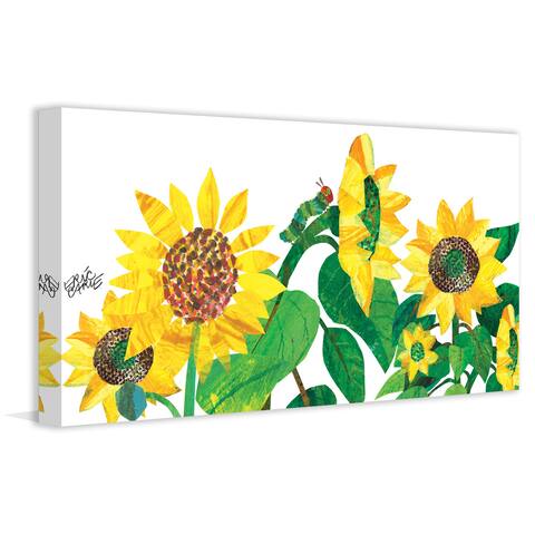 Marmont Hill - Handmade Caterpillar and Sunflowers Painting Print on Canvas