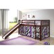 preview thumbnail 7 of 6, Donco Kids Mission Tent Loft Dark Cappuccino Twin Bed with Slide Twin Loft - Zebra Tent